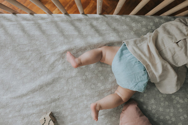 Fitted Linen Crib Sheet