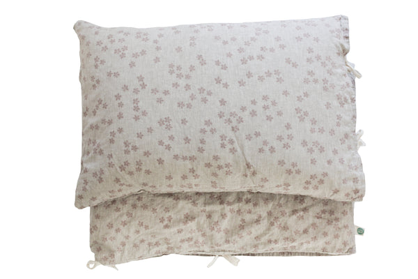 Linen Twin Bed Set - Elderflowers